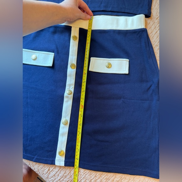 NWT Mango 2 Piece Set- Buttoned Knit Skirt and T-Shirt w Contrasting Buttons XL - Picture 7 of 12